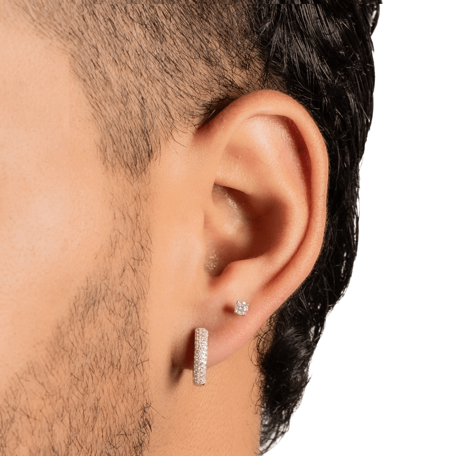 ARETES DE PLATA CON MOISSANITA - Lion Luxury