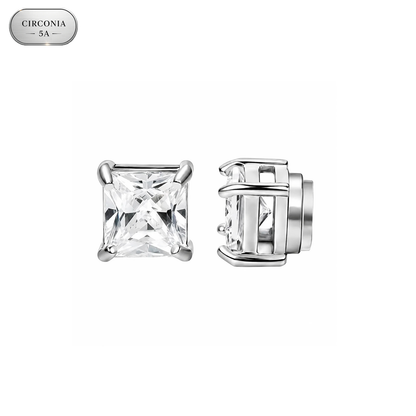 Arete Draco Imantado 6mm/8mm - Acero Silver 316L * Circonia 5A
