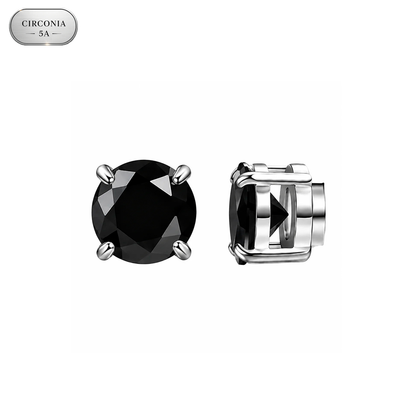 Arete Zeus Imantado 6mm/8mm - Acero Silver 316L * Circonia Black 5A