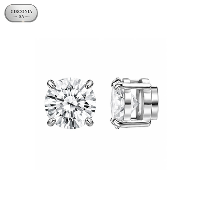 Arete Zeus Imantado 6mm/8mm - Acero Silver 316L * Circonia 5A