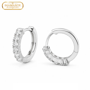 Arete Monarch 12mm - Plata 925 con Diamantes de Laboratorio Certificados por IGI