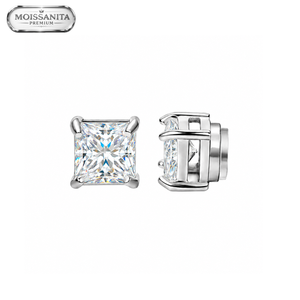 Arete Draco Premium Imantado 6mm - Acero Silver 316L * Moissanita