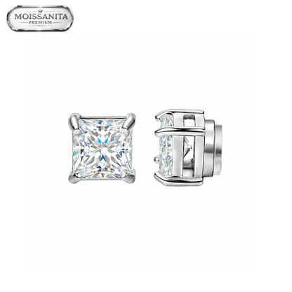 Arete Draco Premium Imantado 6mm - Acero Silver 316L * Moissanita