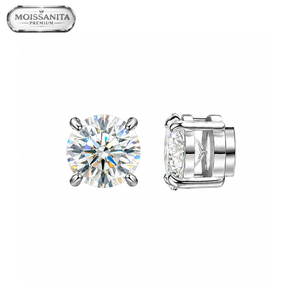 Arete Zeus Premium Imantado 6mm - Acero Silver 316L * Moissanita