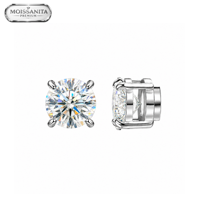 Arete Zeus Premium Imantado 6mm - Acero Silver 316L * Moissanita