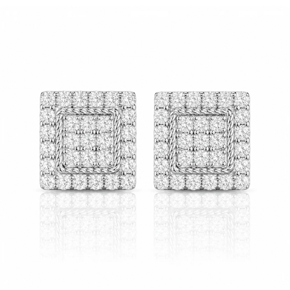 Cubic Stud Earring 10mm - 925 Silver * Moissanite