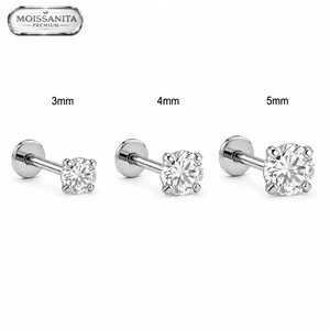 Halo 3mm/4mm/5mm - Piercing Titanio F136 * Moissanita