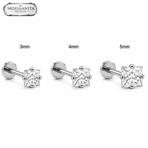 Spark 3mm/4mm/5mm - Piercing Titanio F136 * Moissanita