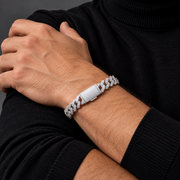Pulsera Prong 10mm – Plata 925 con Moissanita