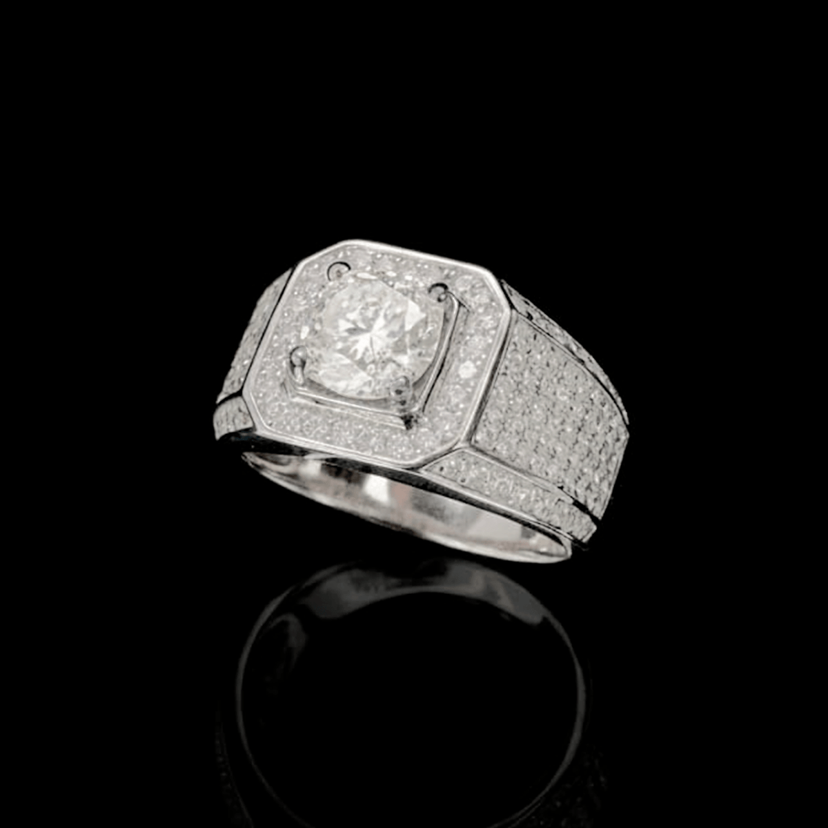 Anillo King – Plata 925 con Moissanita – detalle 4