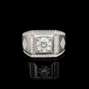 Anillo GeoLux – Plata 925 con Moissanita – detalle 2