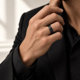 Anillo Eros Black – Acero 316 con Moissanita