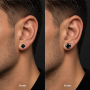 Arete Zeus Imantado 6mm/8mm – Acero Silver 316L con Circonia Black 5A