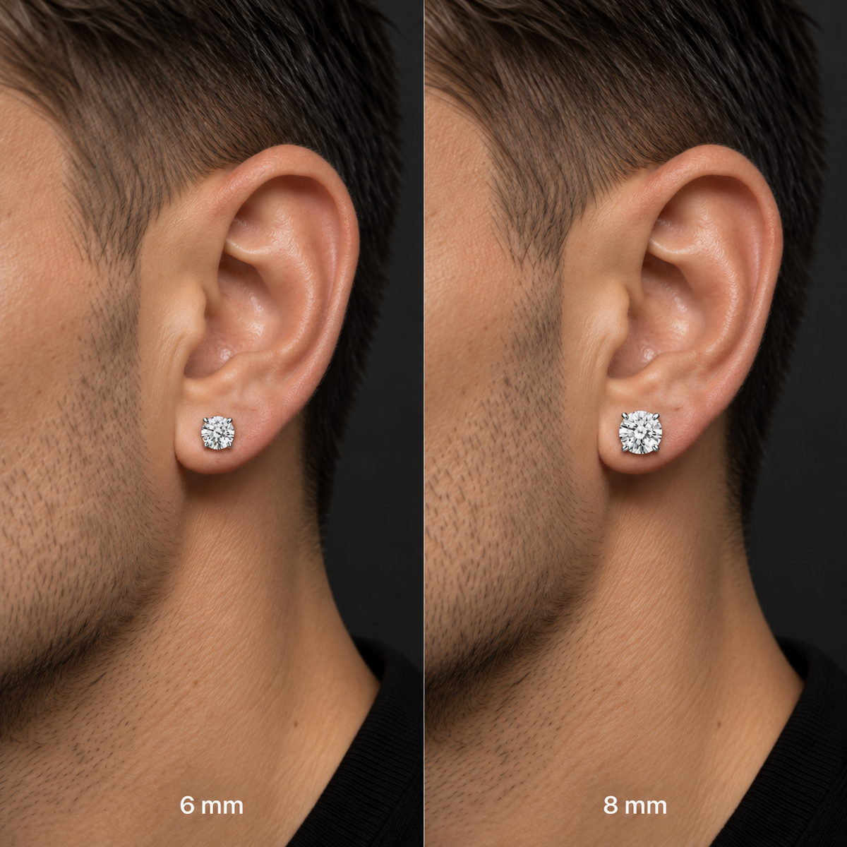 Arete Zeus Imantado 6mm/8mm – Acero Silver 316L con Circonia 5A