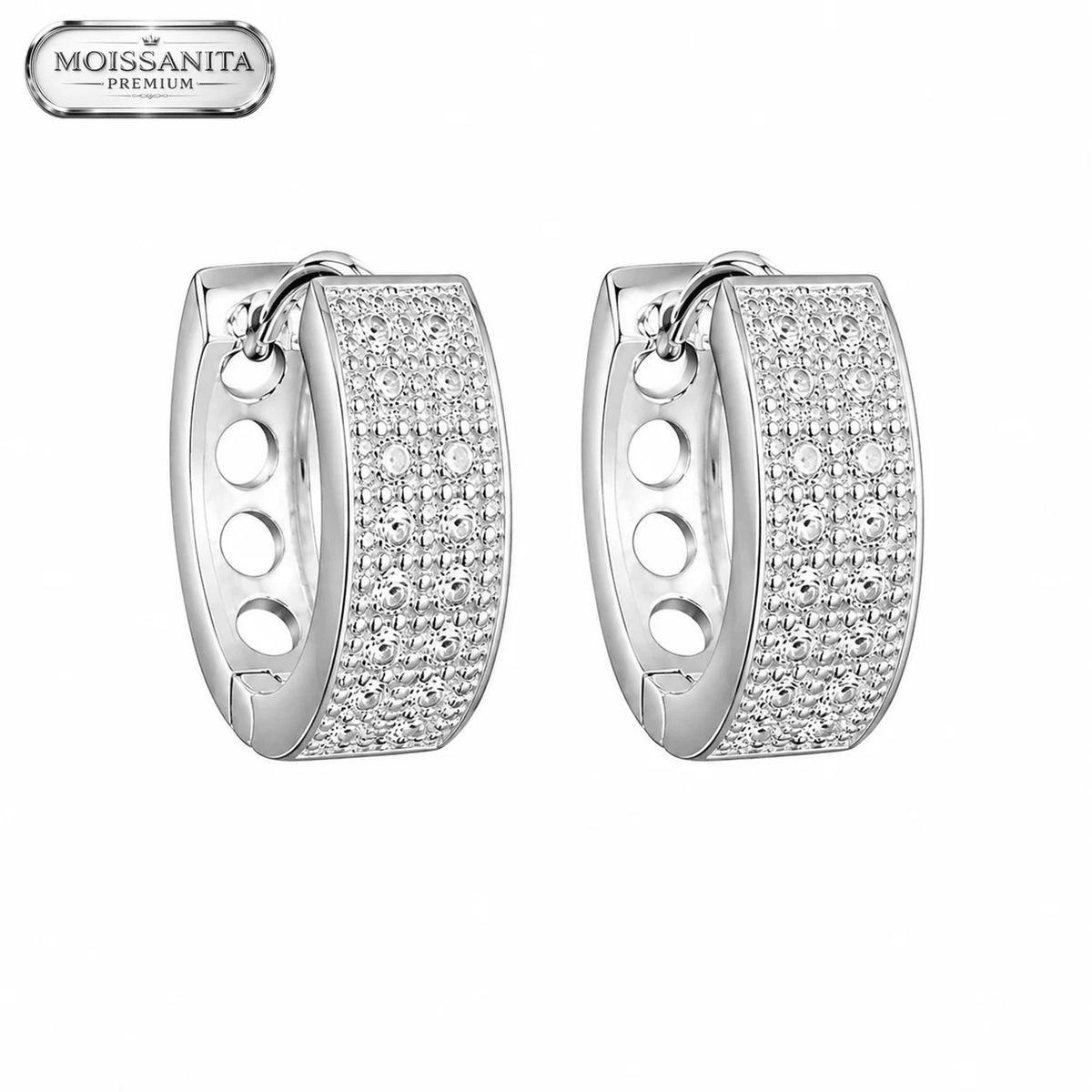 Arete Diamond Lux 13.5mm – Plata 925 con Moissanita | Lion Luxury