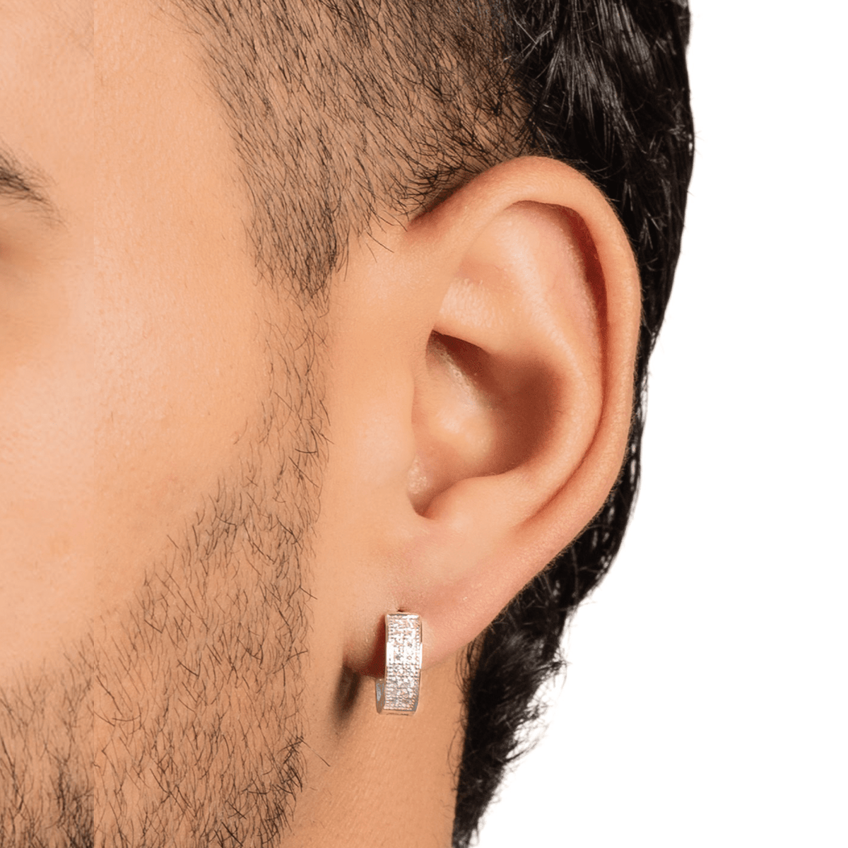 Arete Diamond Lux 13.5mm – Plata 925 con Moissanita – detalle 2