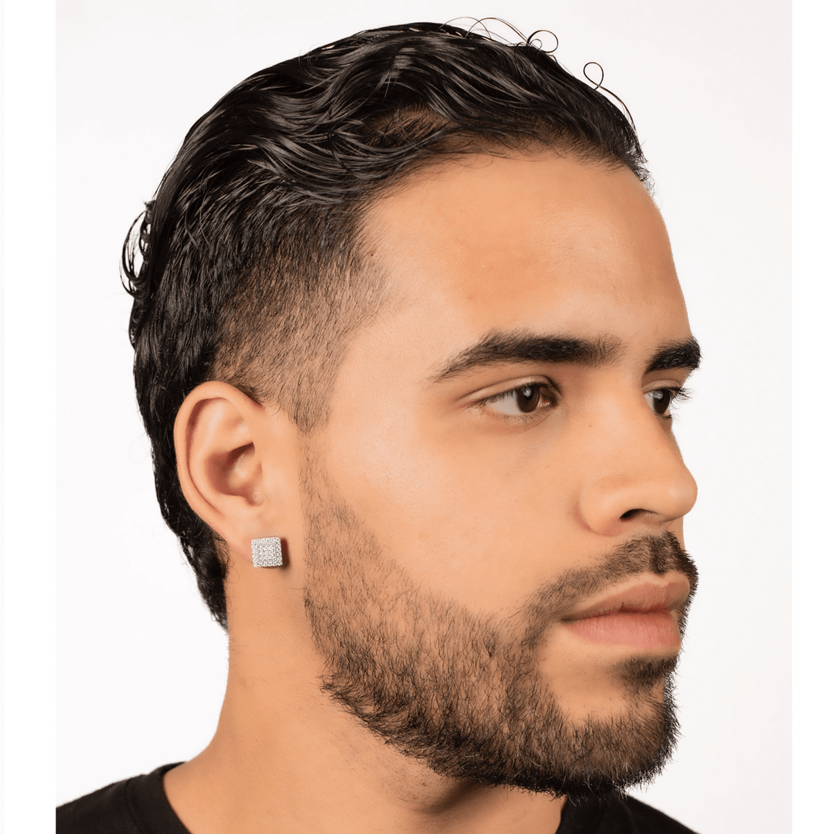 Arete Cubic 10mm – Plata 925 con Moissanita – detalle 3
