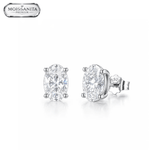 Arete Ovaline 4mm – Plata 925 con Moissanita