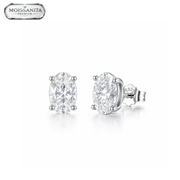 Arete Ovaline 4mm – Plata 925 con Moissanita | Lion Luxury