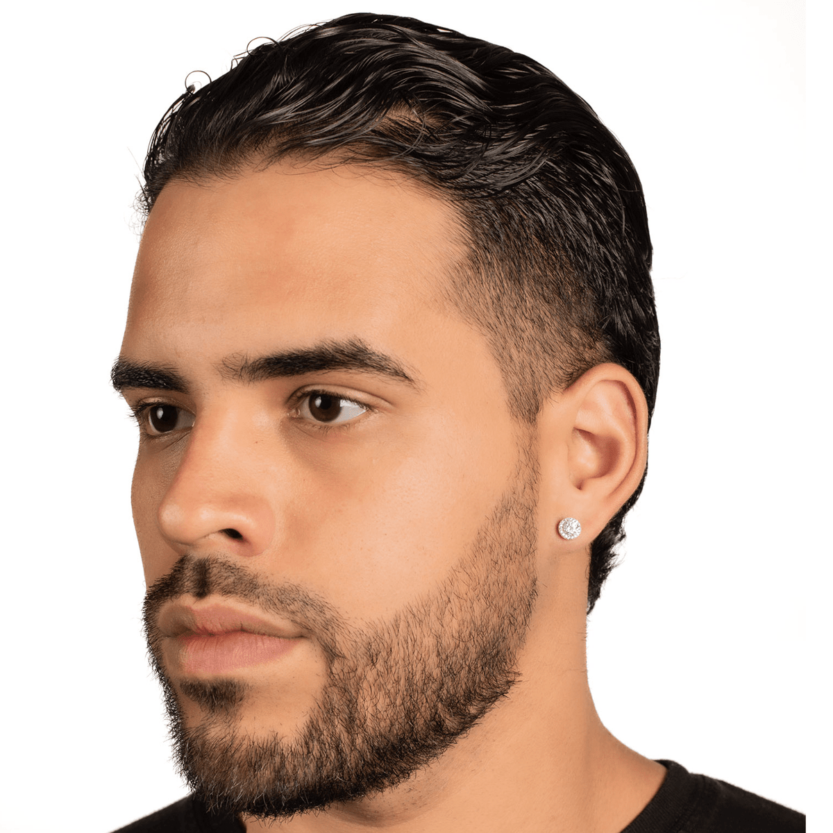 Arete Astra 7.5mm – Plata 925 con Moissanita – detalle 6
