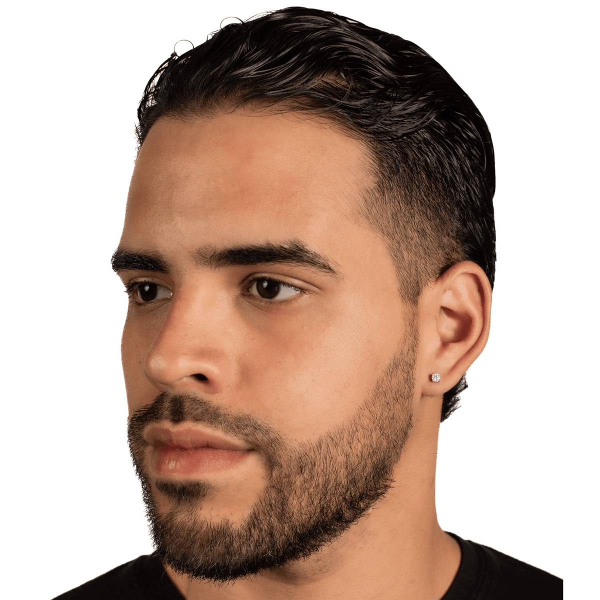 Arete Prisma 4mm – Plata 925 con Moissanita – detalle 8