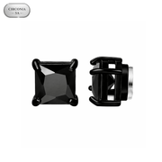 Arete Draco Imantado 6mm/8mm – Acero Black 316L con Circonia Black 5A – detalle 3