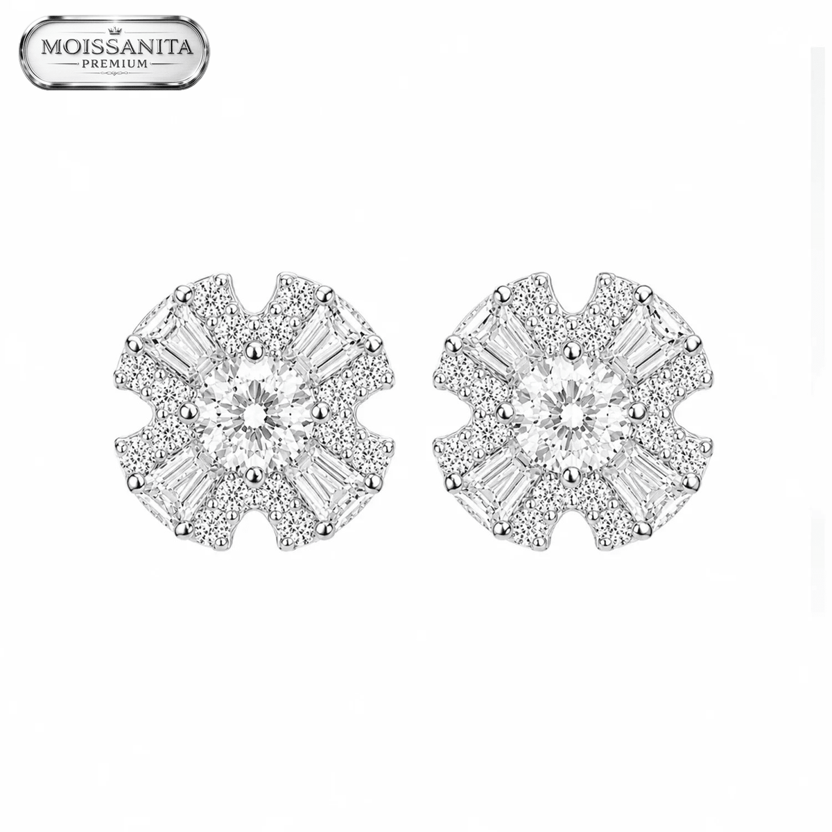 Arete Maison 9mm – Plata 925 con Moissanita | Lion Luxury