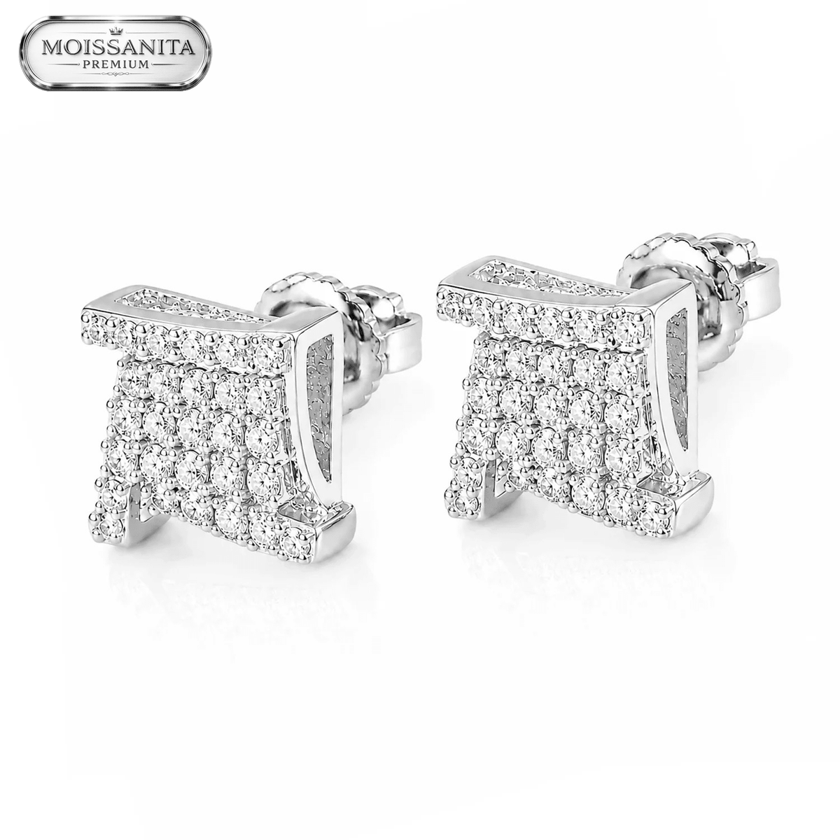 Arete Real Shine 8mm – Plata 925 con Moissanita | Lion Luxury