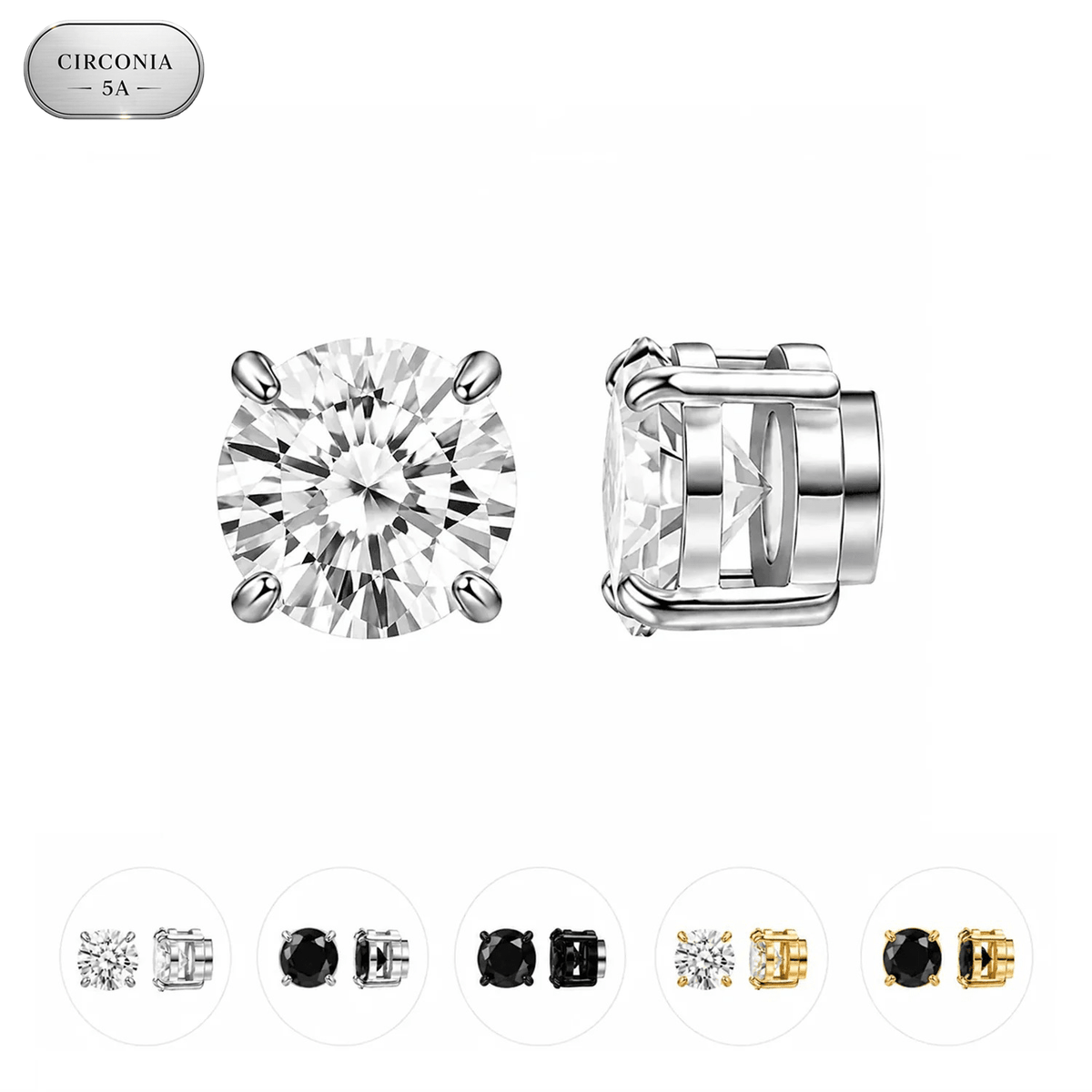 Arete Zeus Imantado 6mm/8mm – Acero 316L con Circonia 5A | Lion Luxury