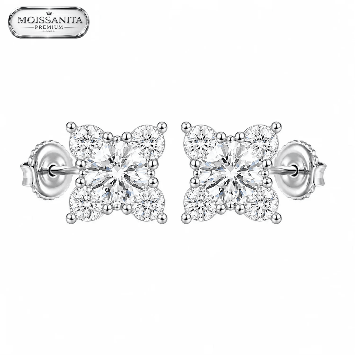 Arete Prestelle 7mm – Plata 925 con Moissanita | Lion Luxury