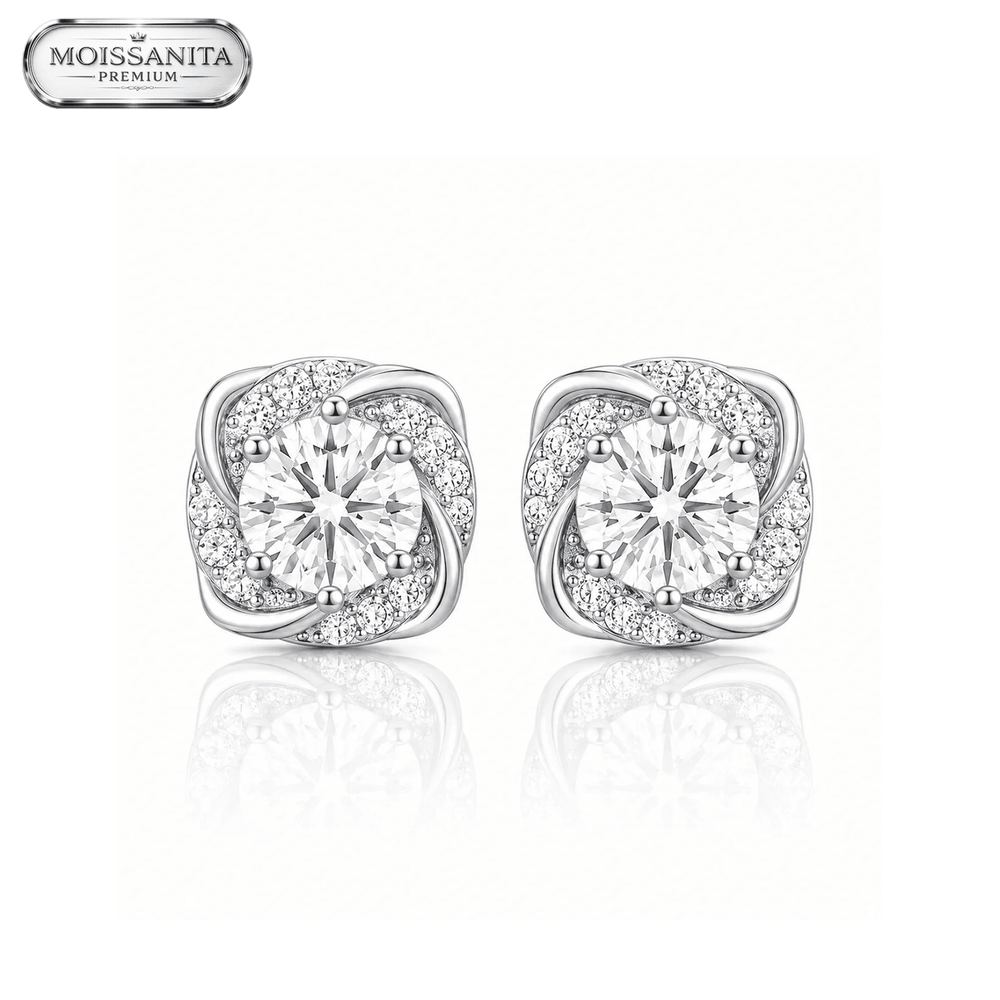 Arete Dax 8mm – Plata 925 con Moissanita | Lion Luxury