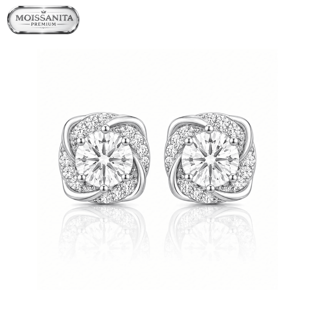 Arete Dax 8mm – Plata 925 con Moissanita | Lion Luxury