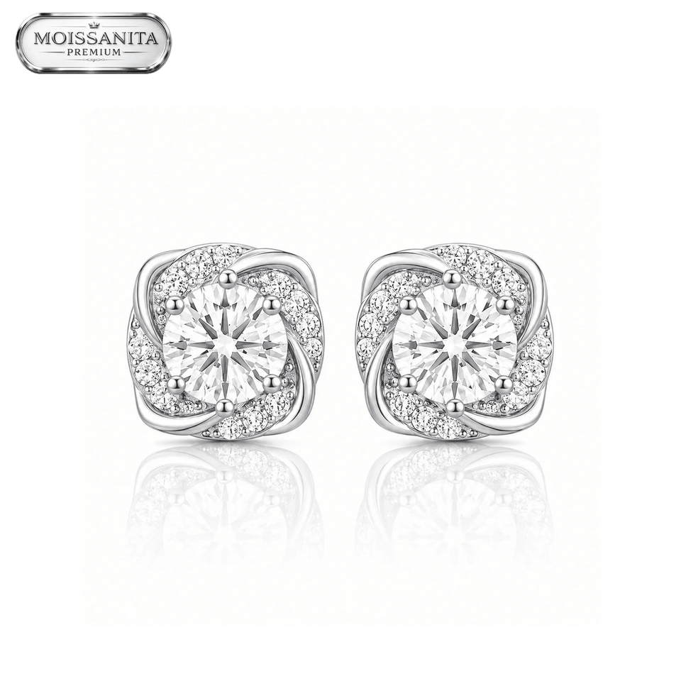 Arete Dax 8mm – Plata 925 con Moissanita | Lion Luxury