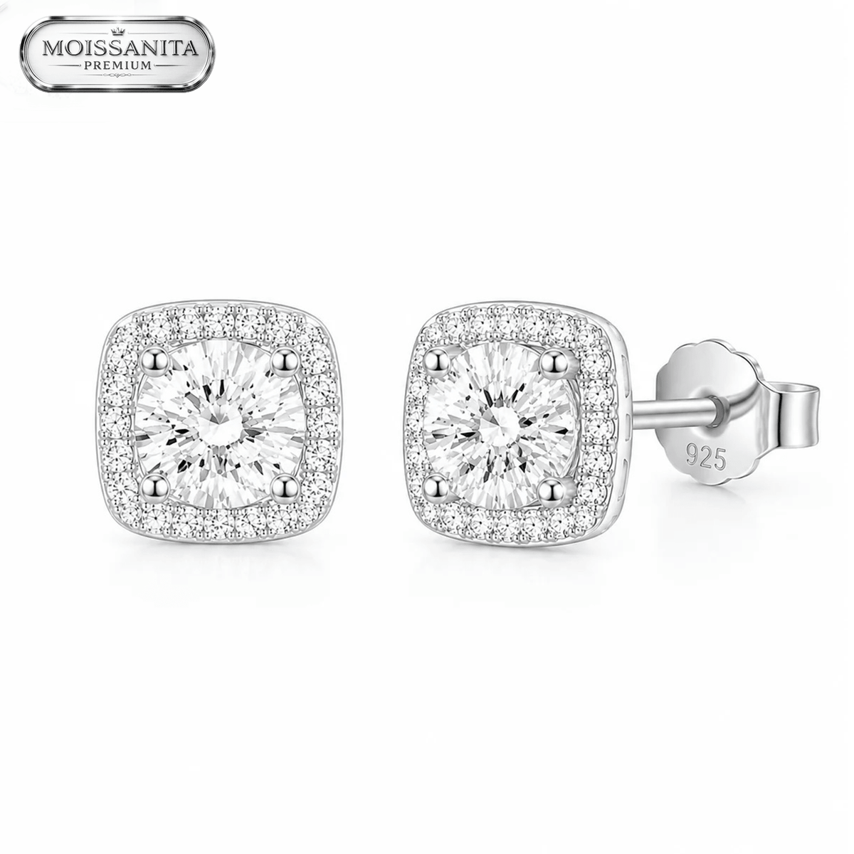 Arete Phoenix 7mm – Plata 925 con Moissanita | Lion Luxury