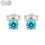 Arete Blue Diamond 5mm – Plata 925 con Moissanita