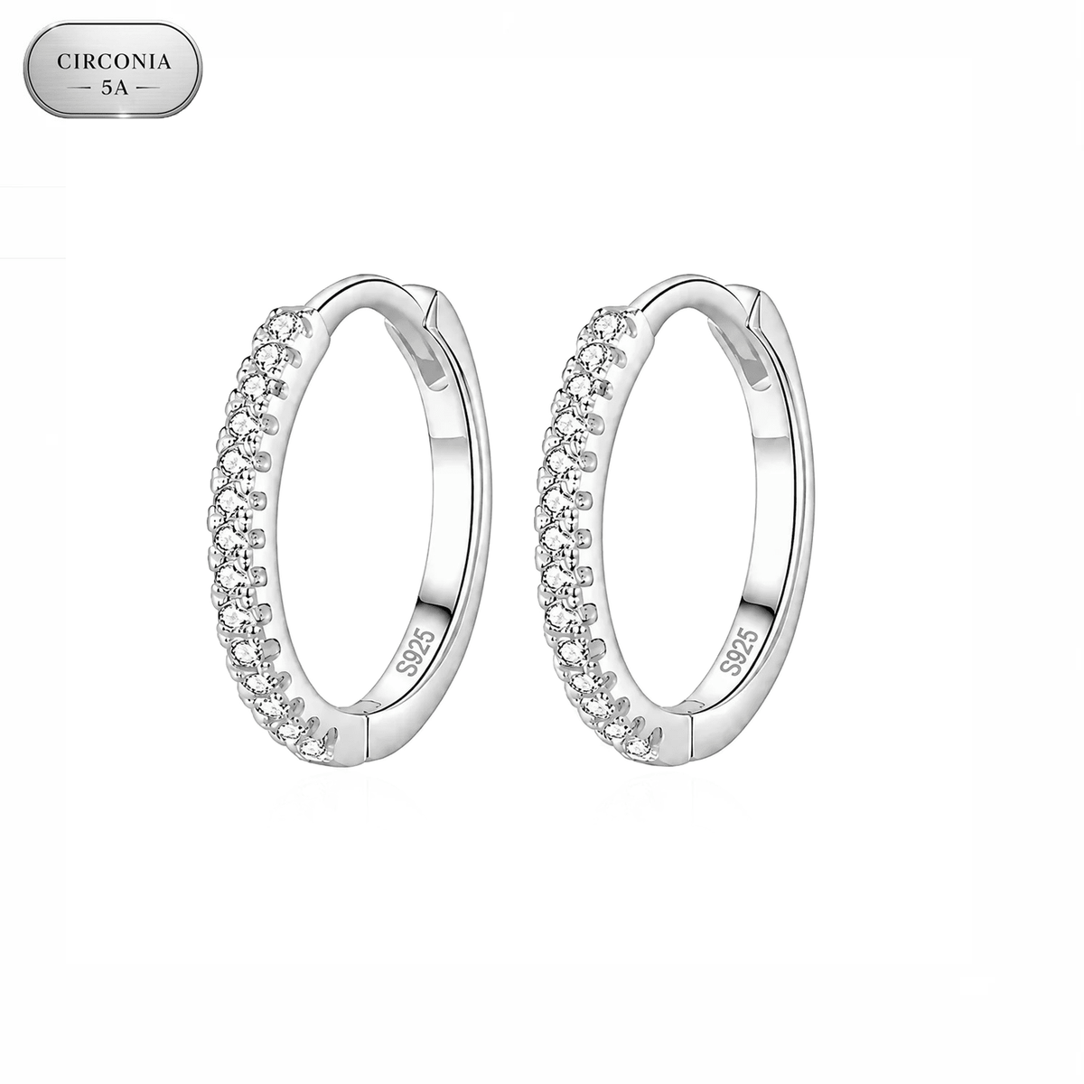 Arete Omega 12mm/14mm – Plata 925 con Circonia 5A | Lion Luxury