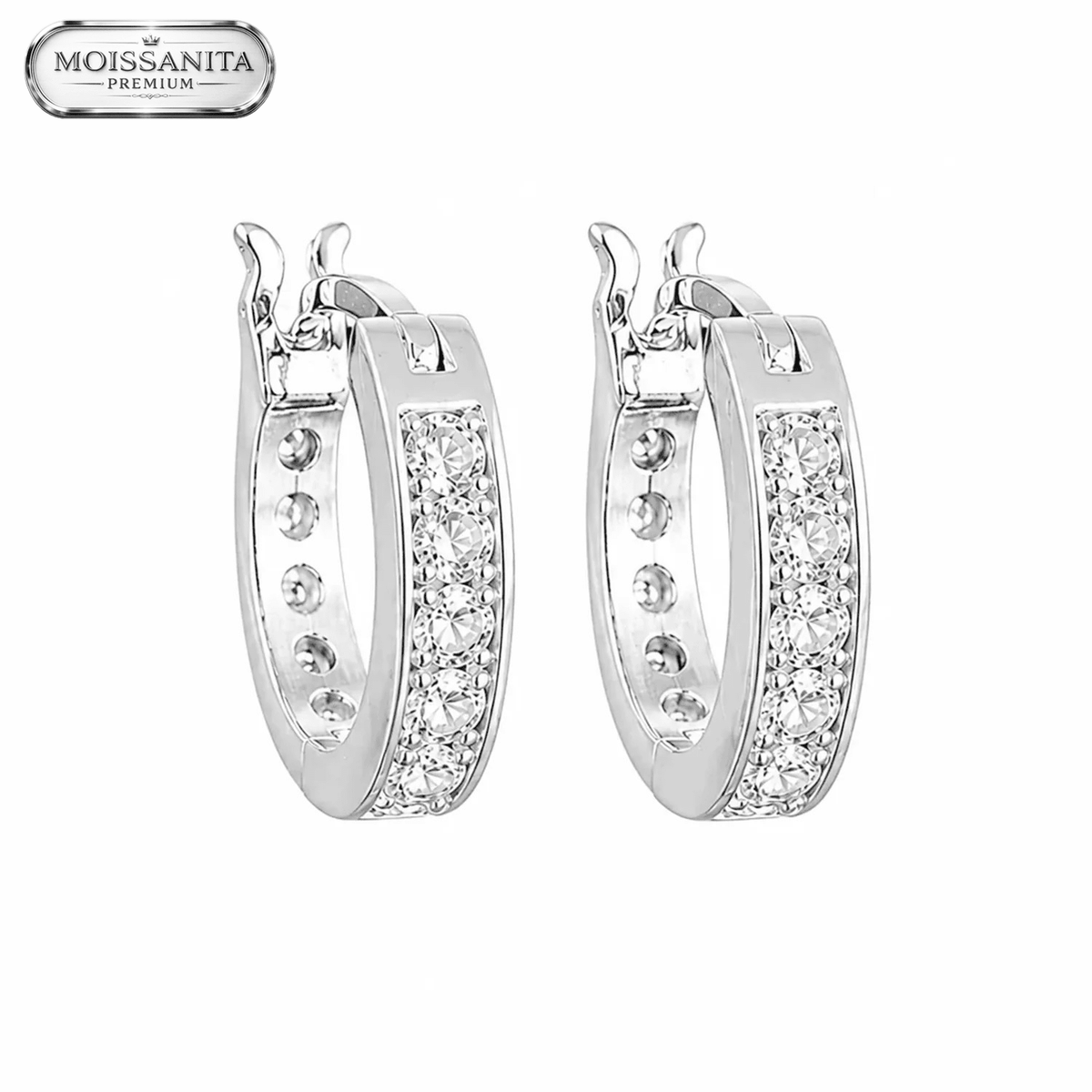 Arete Arc 13mm – Plata 925 con Moissanita | Lion Luxury