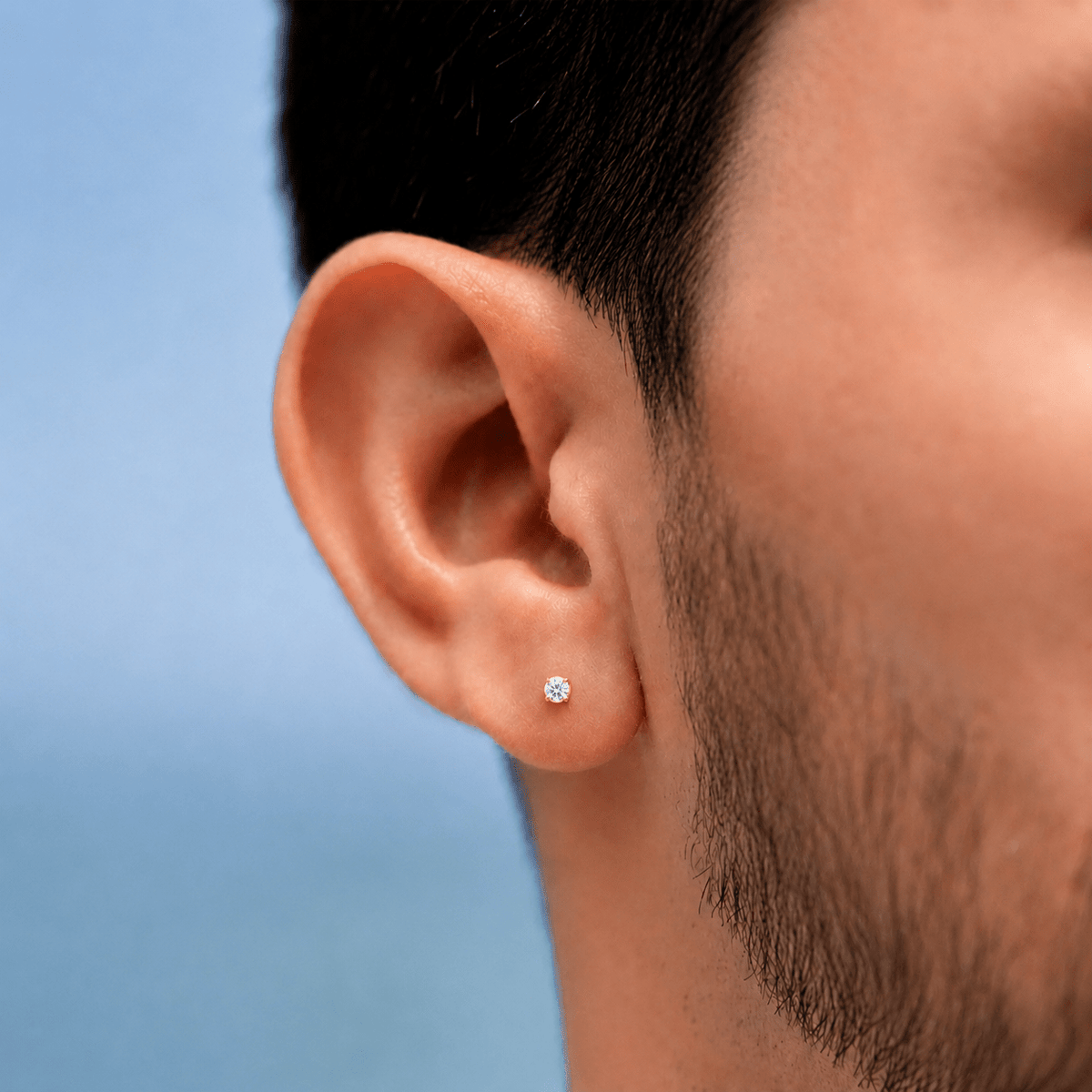 Arete Prisma 3mm – Plata 925 con Moissanita – detalle 5