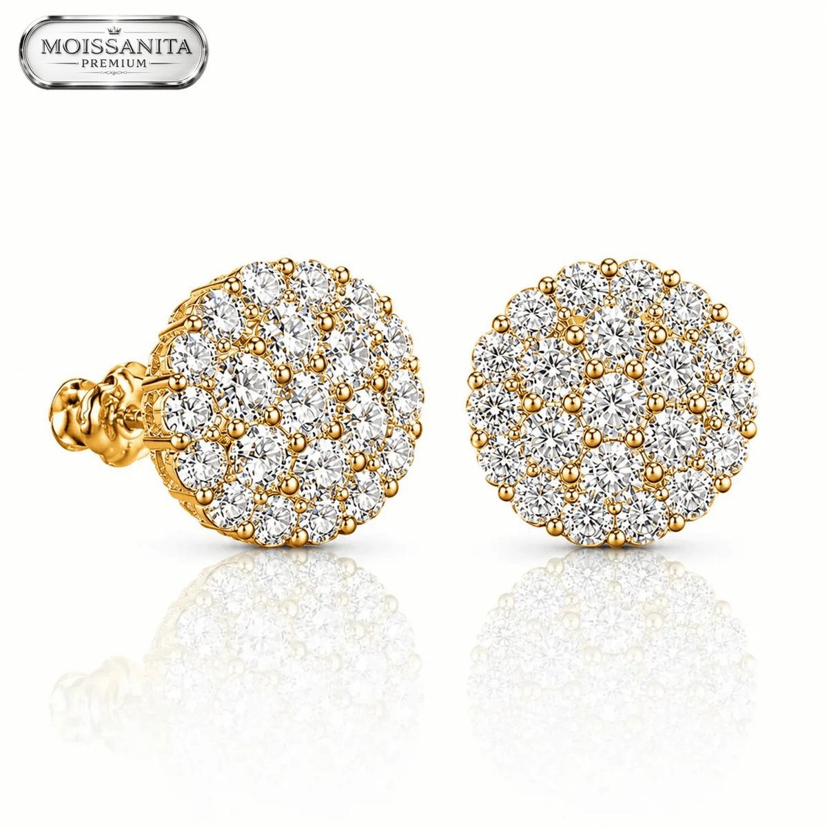 Arete Diamond Frost 10mm – Plata 925 con Moissanita – detalle 4