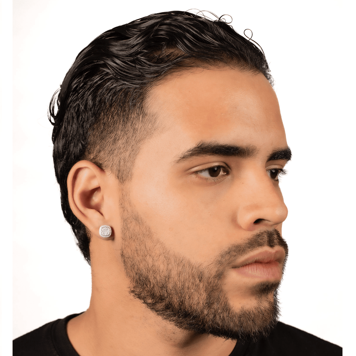 Arete Moiss Flex 10mm – Plata 925 con Moissanita – detalle 3