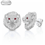 Arete Lion King 12mm – Plata 925 con Moissanita | Lion Luxury