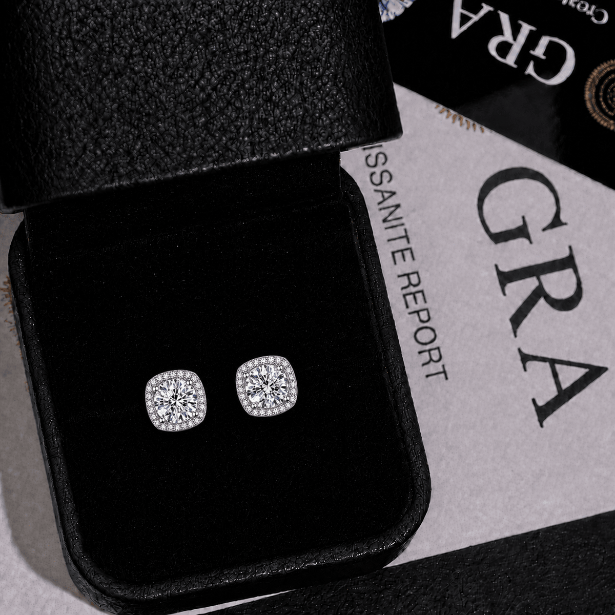 Arete Phoenix Imantado 7.5mm – Plata 925 con Moissanita – detalle 3