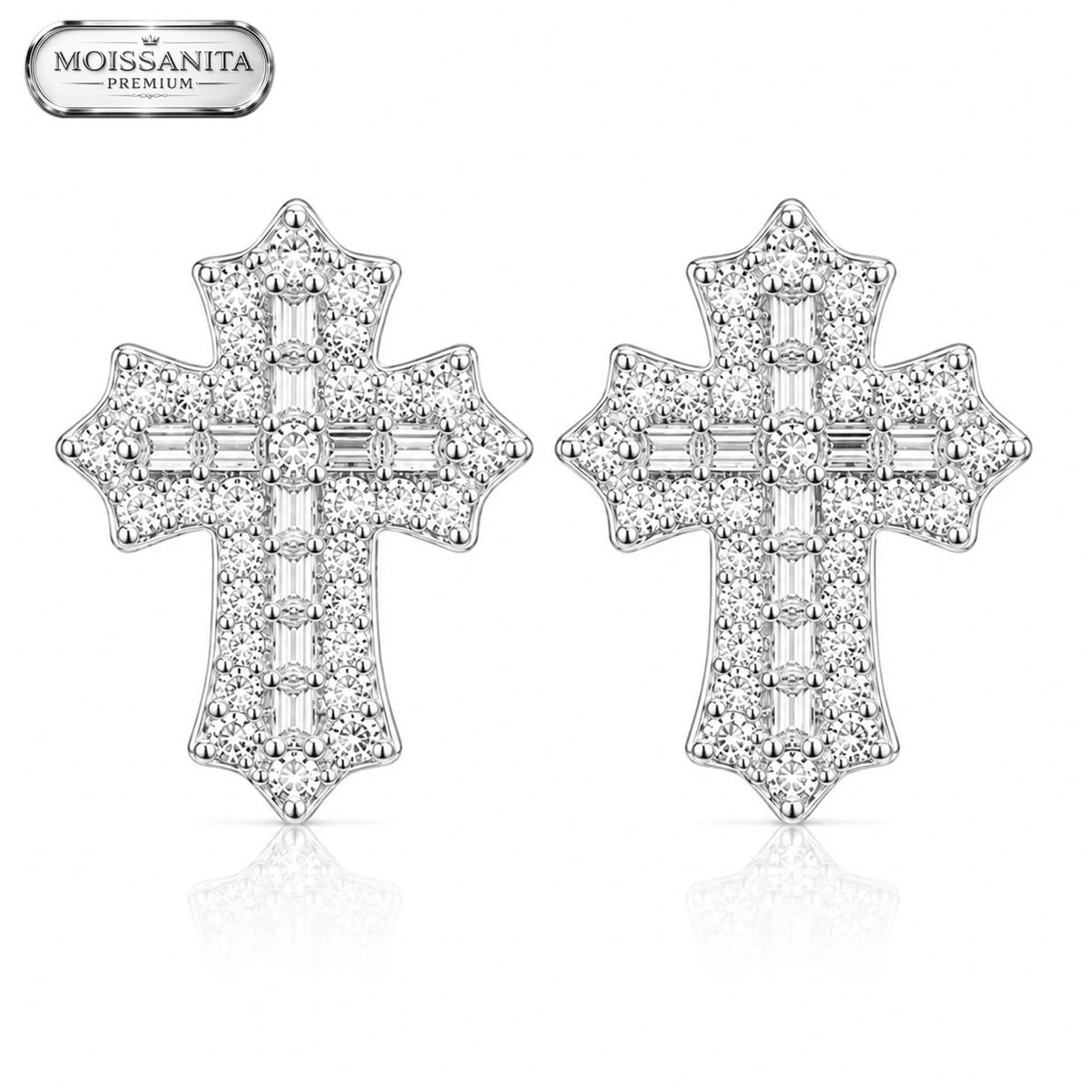 Arete Sacred Ice 15mm- Plata 925 con Moissanita | Lion Luxury