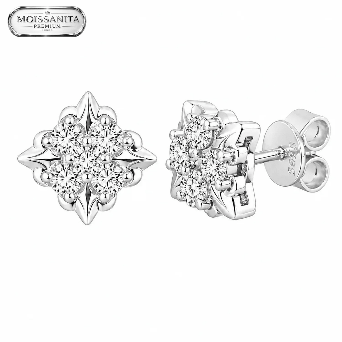 Arete Monarque 8.5mm – Plata 925 con Moissanita | Lion Luxury