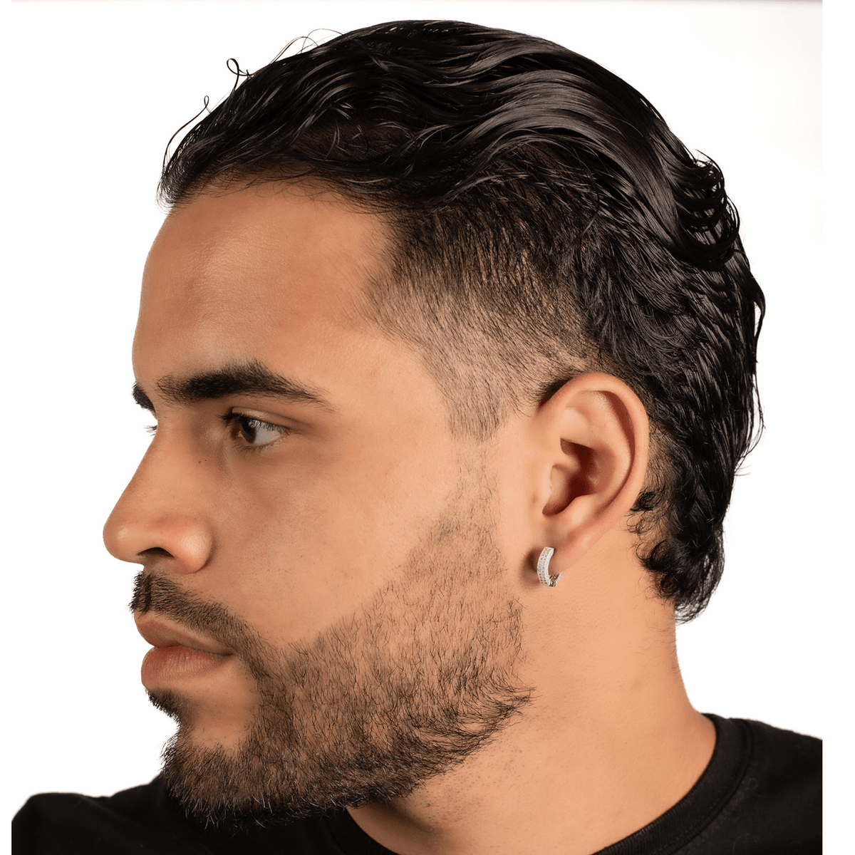 Arete Legend 14mm – Plata 925 con Moissanita – detalle 8