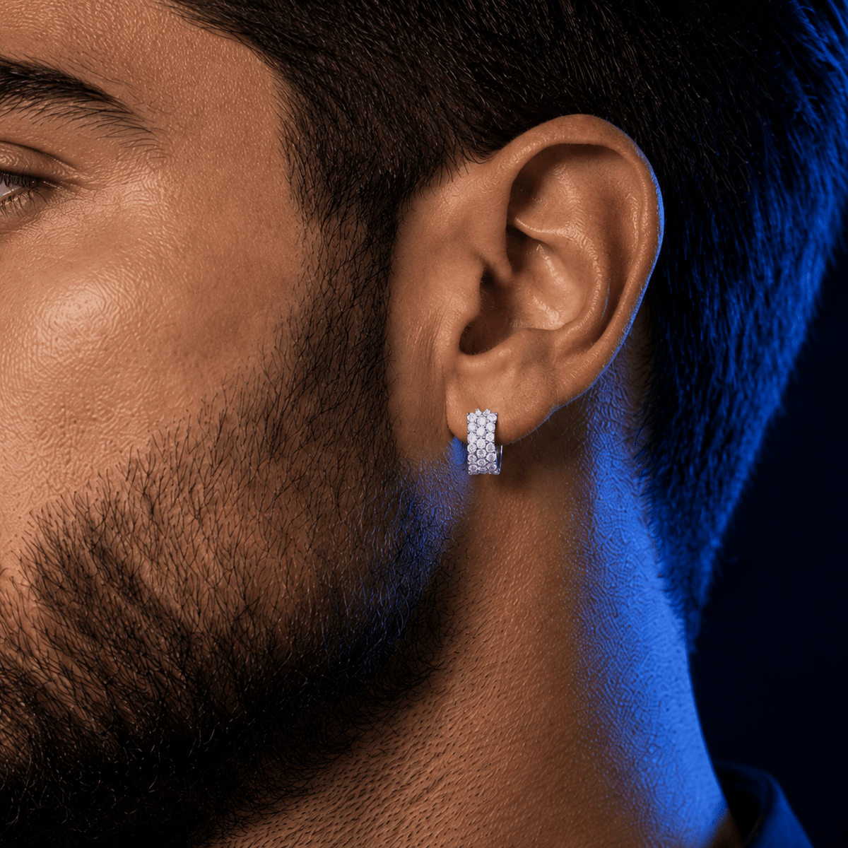 Arete Dominium 14mm – Plata 925 con Moissanita – detalle 2