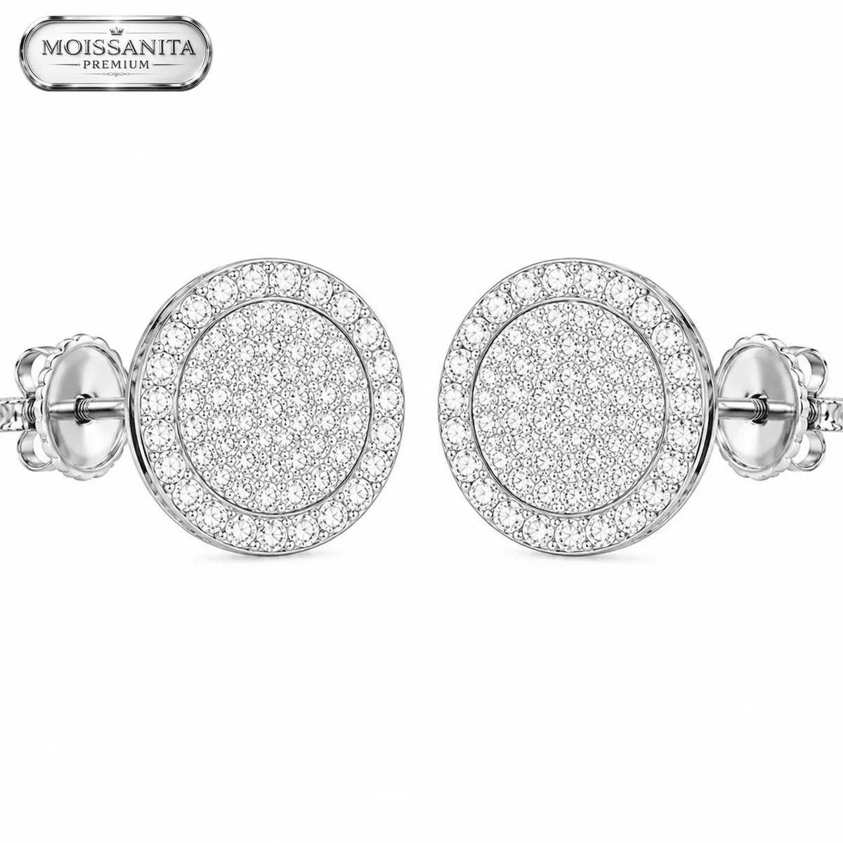 Arete Star Loop 10mm – Plata 925 con Moissanita | Lion Luxury