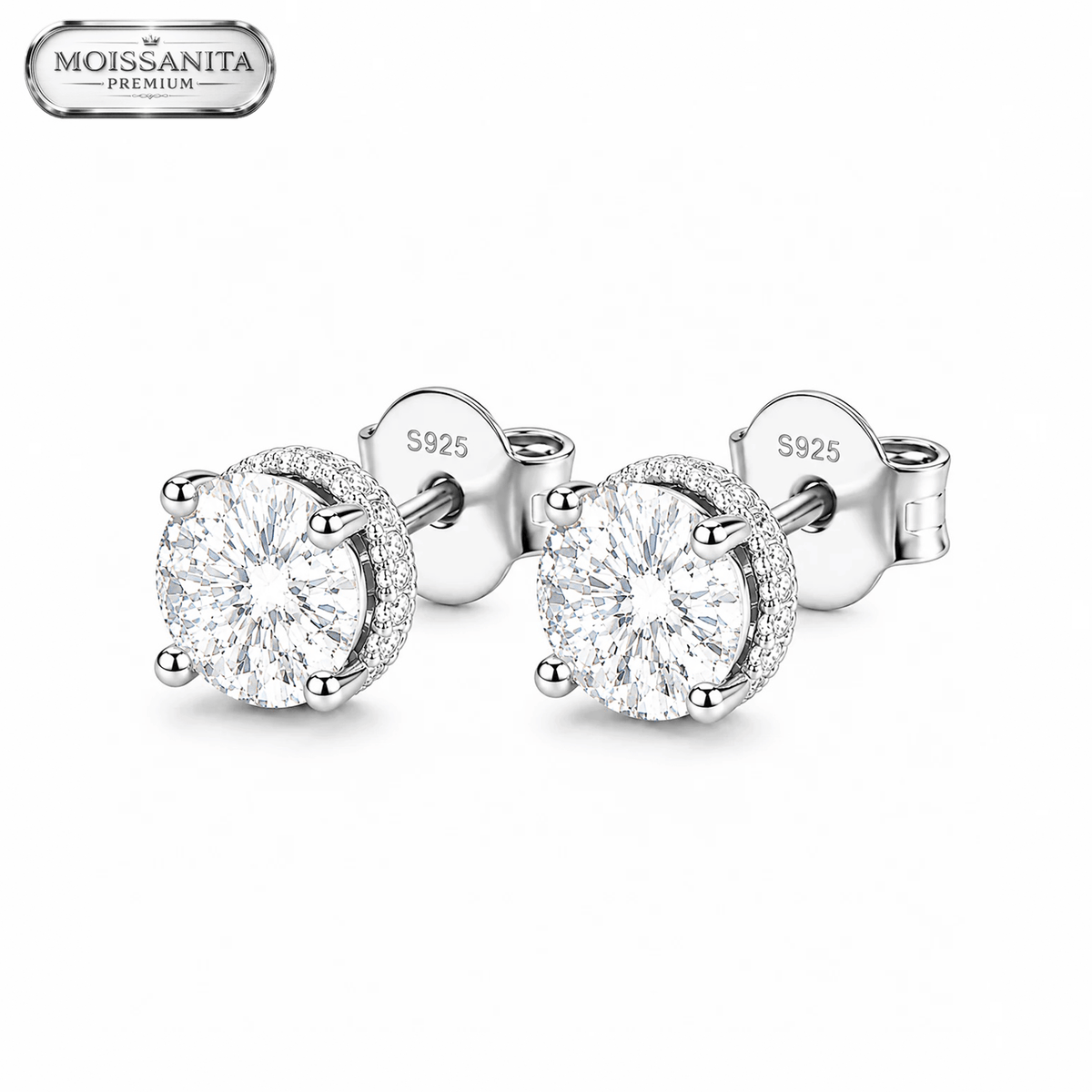 Arete Serenity 5mm – Plata 925 con Moissanita | Lion Luxury