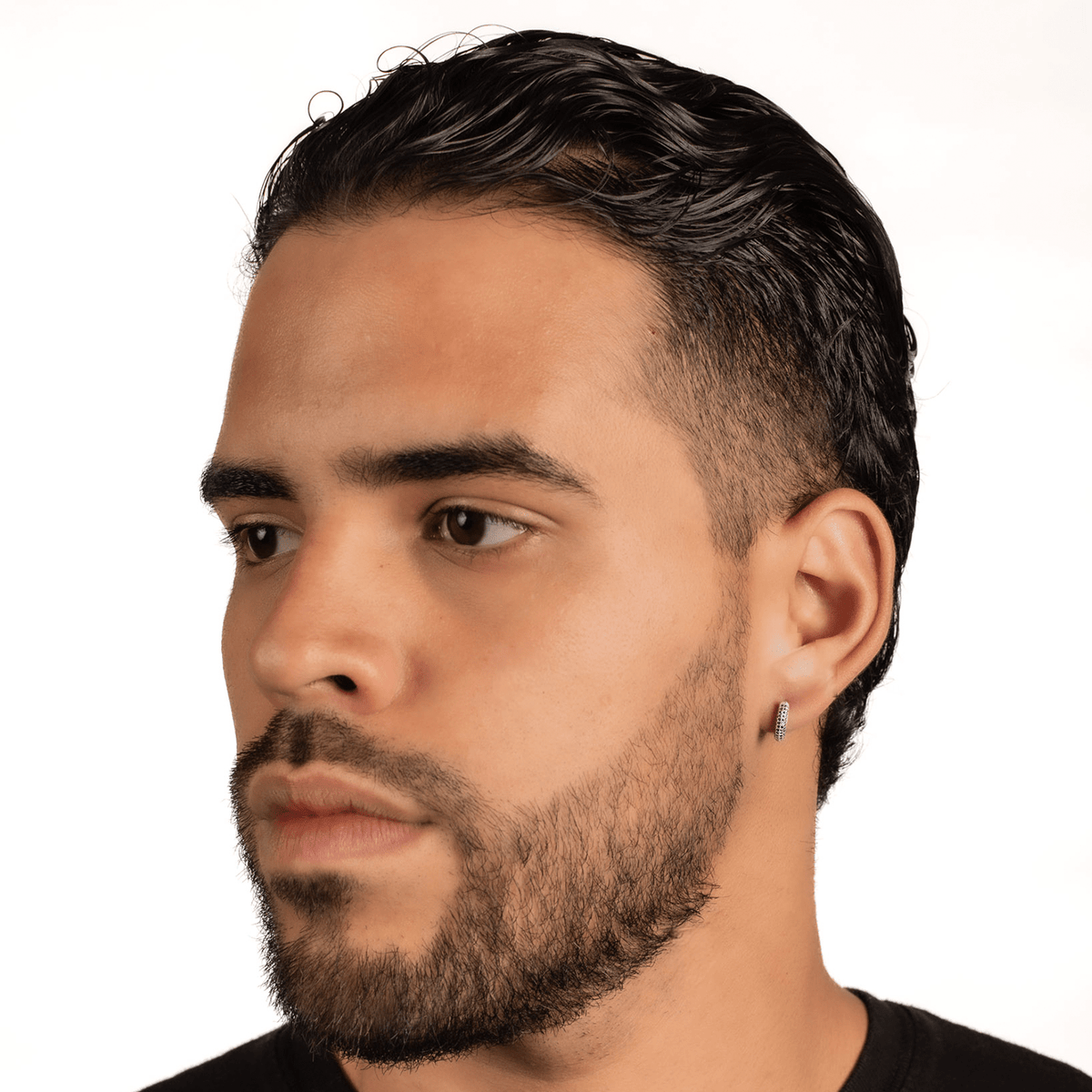 Arete Mónaco 12mm – Plata 925 con Moissanita – detalle 6