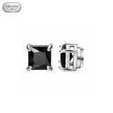 Arete Draco Imantado 6mm/8mm – Acero Silver 316L con Circonia Black 5A